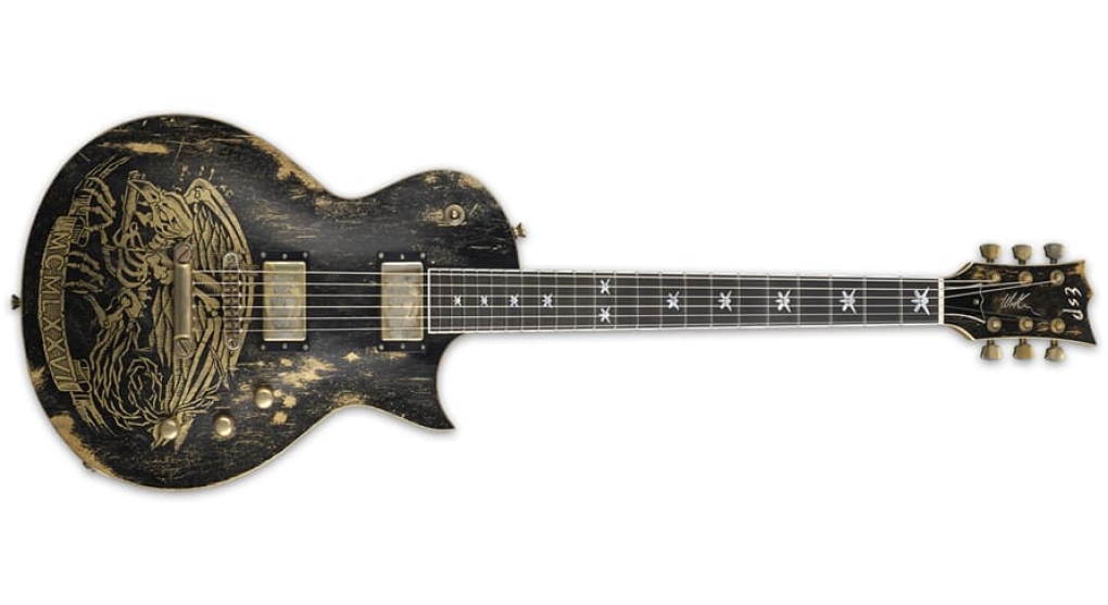 ESP WILL ADLER WARBIRD DISTRESSED BLACK w/ GRAPHIC